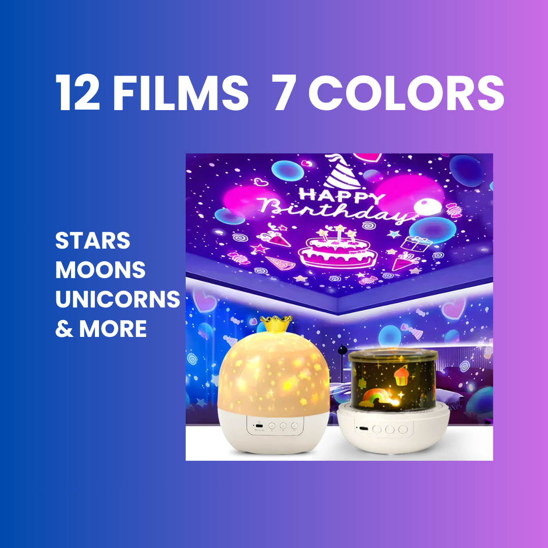 Crown Star Projector Lamp – Rotating Galaxy Night Light for Kids & Gifts