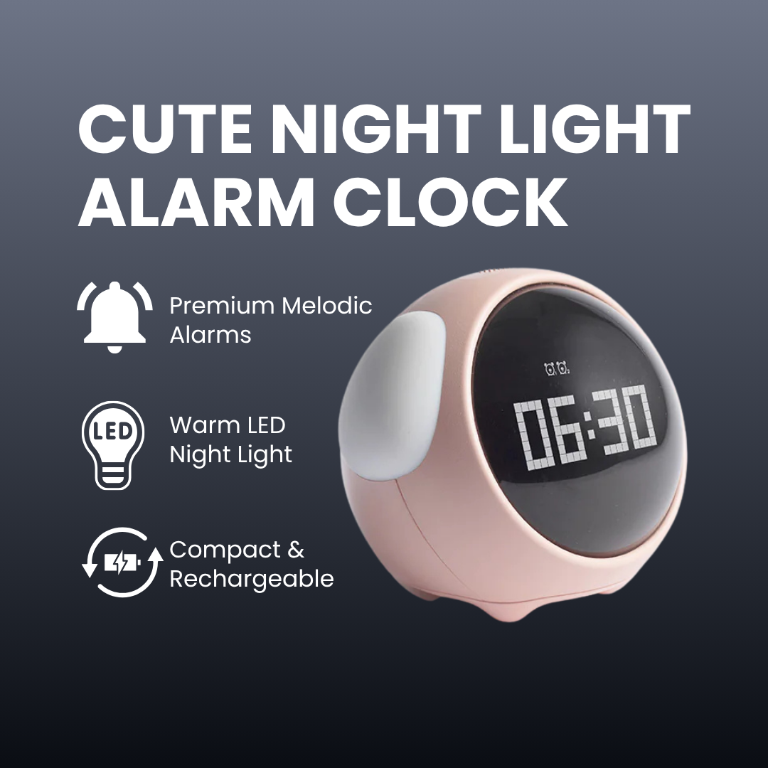 Cute Night Light Alarm Clock – Kids, Teens & Gift Buyers