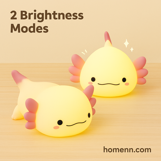 Cute Axolotl Night Light – Soft Silicone LED Lamp for Kids