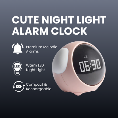 Cute Night Light Alarm Clock – Kids, Teens & Gift Buyers