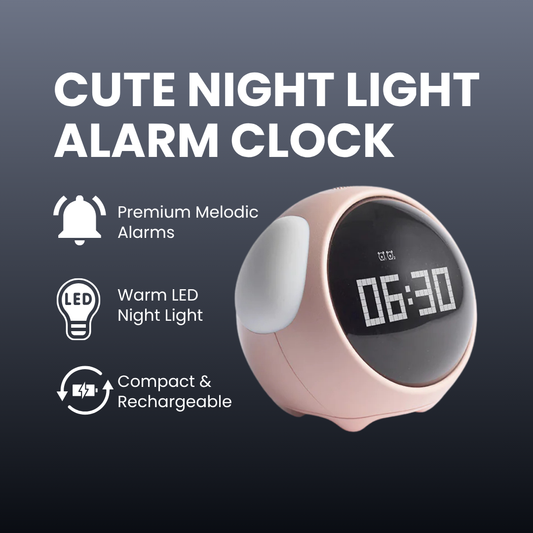 Cute Night Light Alarm Clock – Kids, Teens & Gift Buyers
