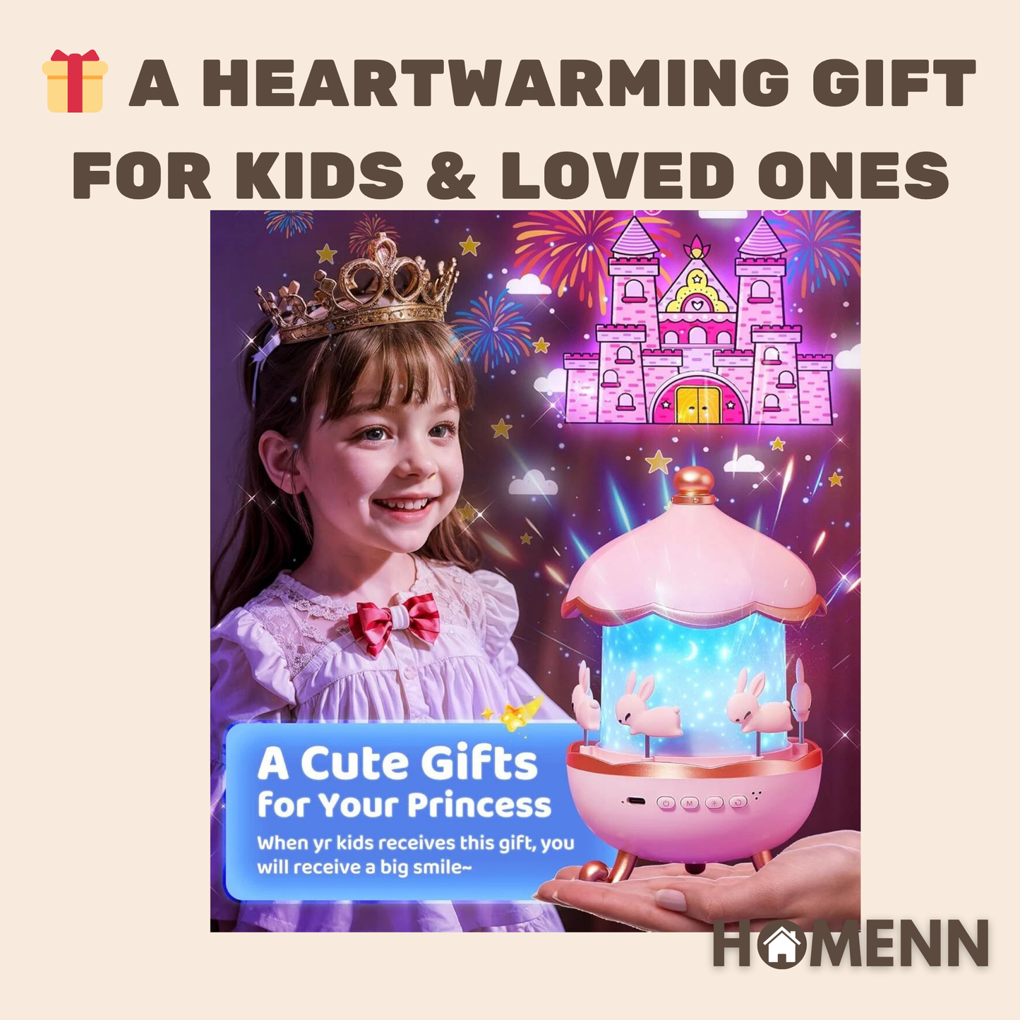 Kids Starry Projector Lamp – Upgrade Music Box Edition - HomeNN™