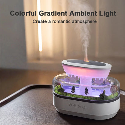 Raindrop Aroma Diffuser & Humidifier with White Noise & Color Light