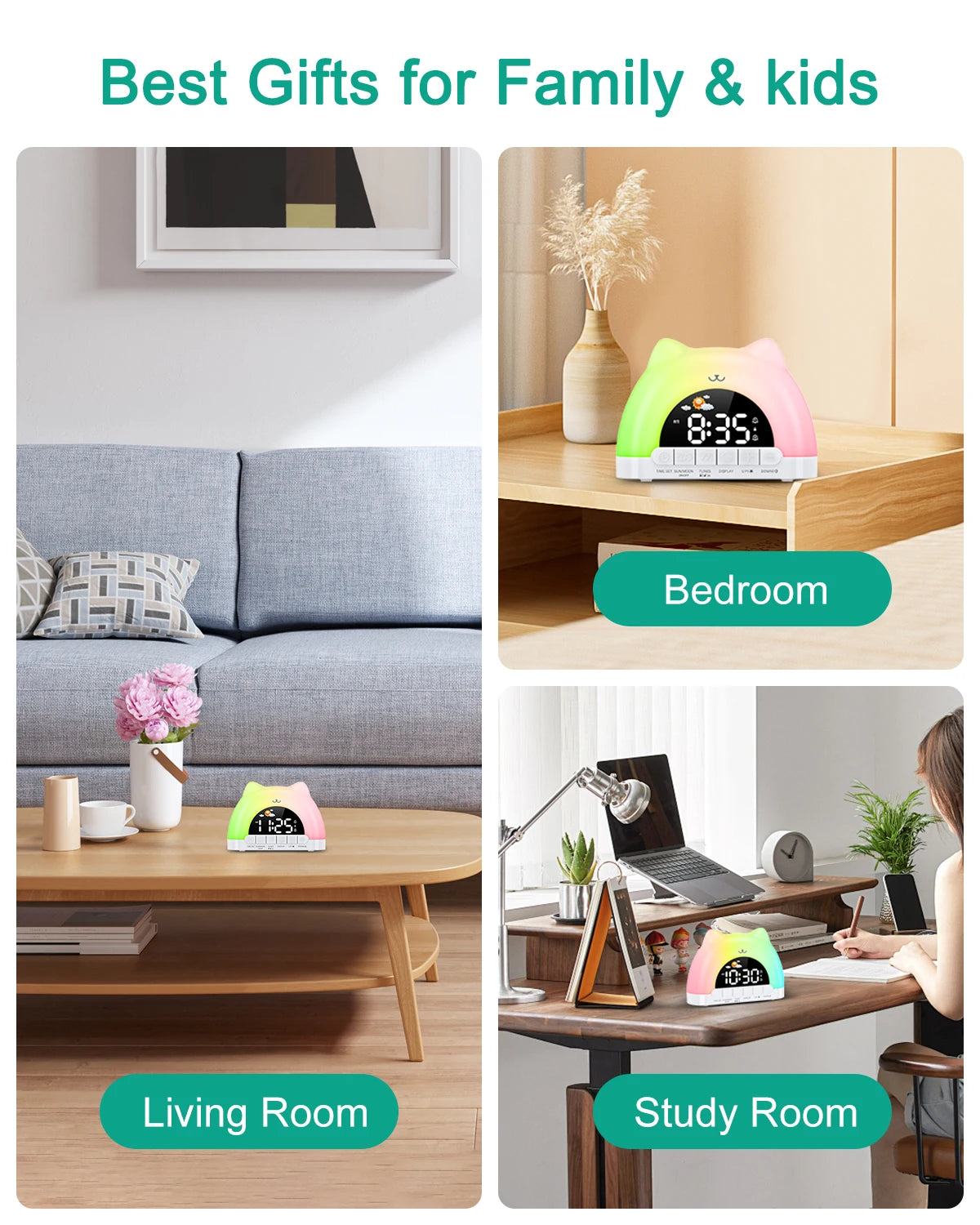 ORIA Kids Alarm Clock – Sleep Training Cat Light