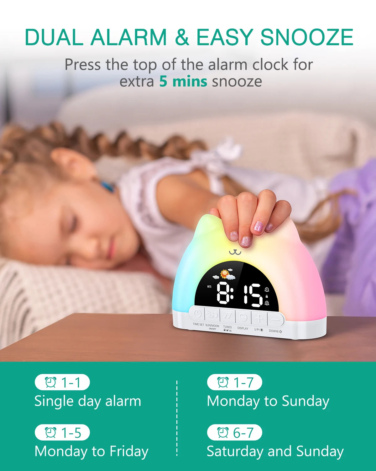 ORIA Kids Alarm Clock – Sleep Training Cat Light