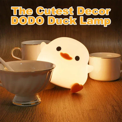 Cute Duck Night Light – Soft Silicone Touch Lamp for Kids