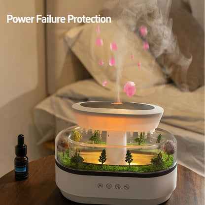 Raindrop Aroma Diffuser & Humidifier with White Noise & Color Light