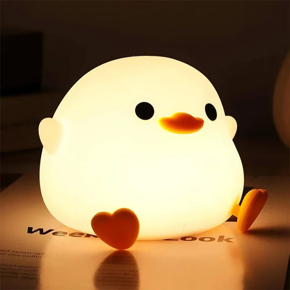 Cute Duck Night Light – Soft Silicone Touch Lamp for Kids
