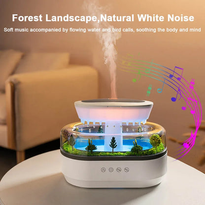 Raindrop Aroma Diffuser & Humidifier with White Noise & Color Light
