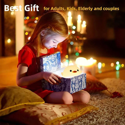Cute Duck Night Light – Soft Silicone Touch Lamp for Kids