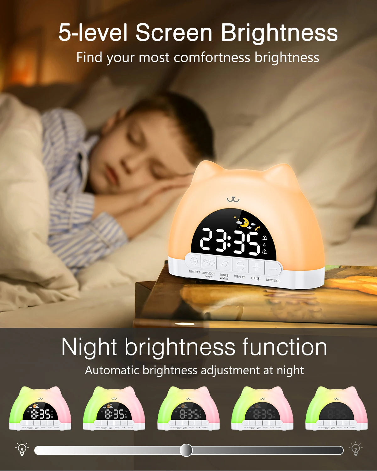 ORIA Kids Alarm Clock – Sleep Training Cat Light